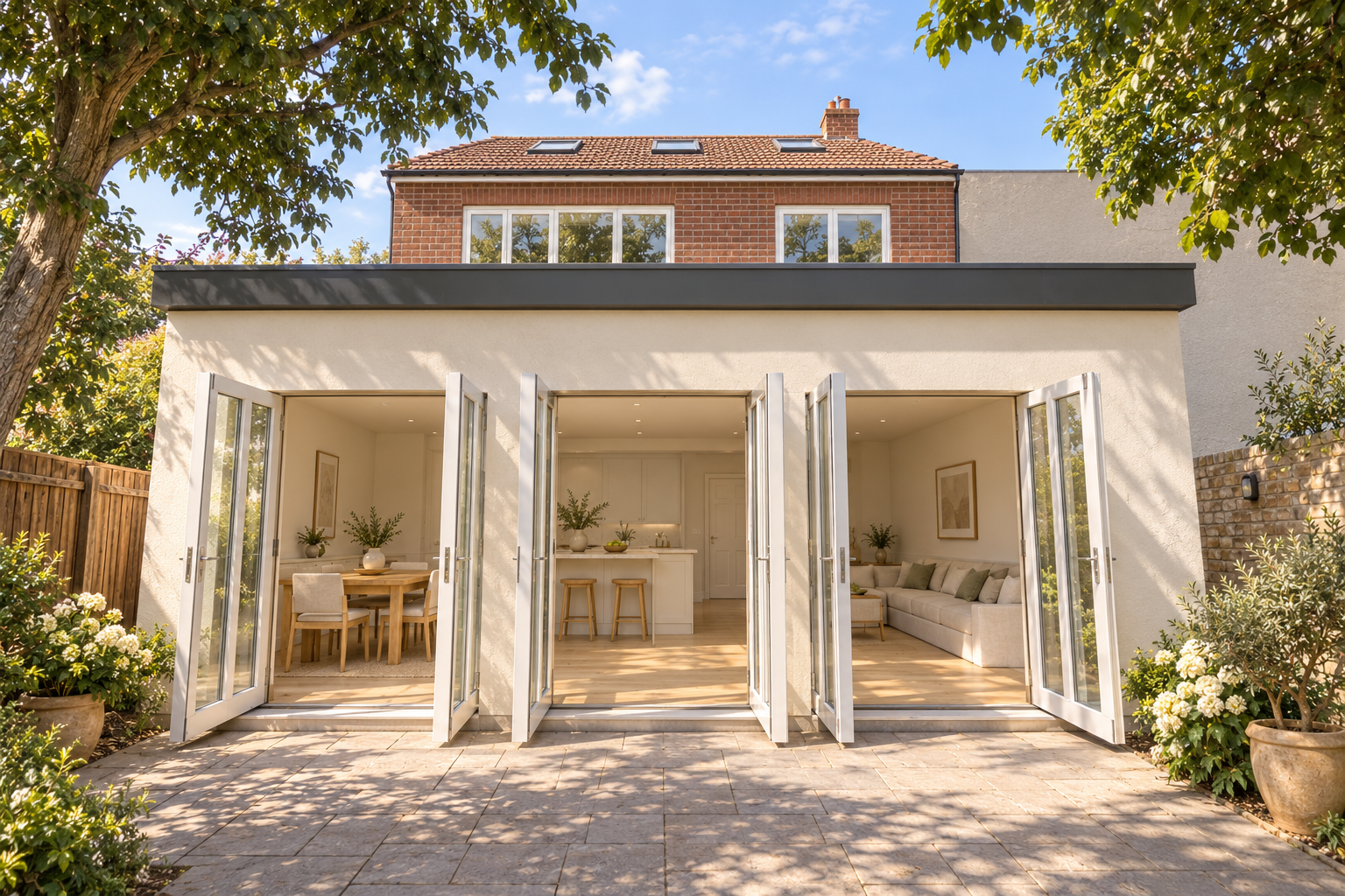 From the garden towards the rear extension