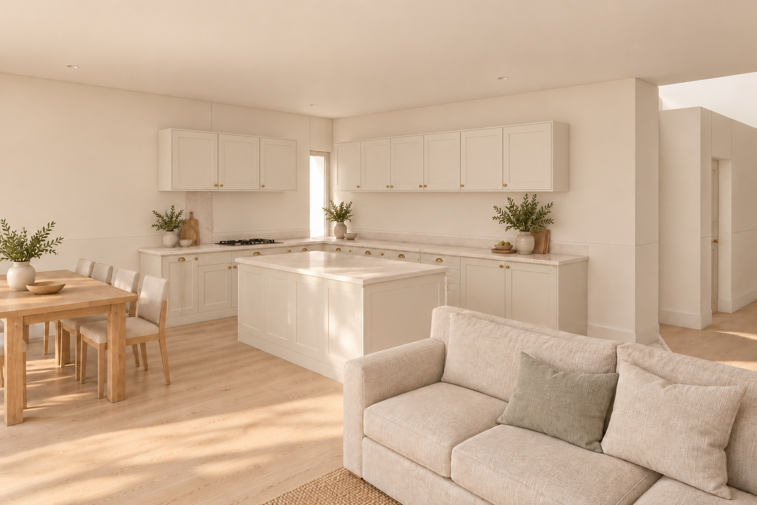 From the family seating towards the kitchen