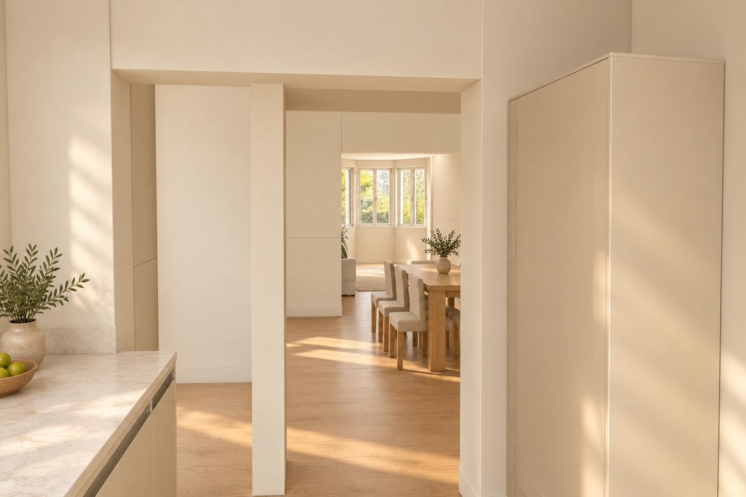 From the utility towards the kitchen