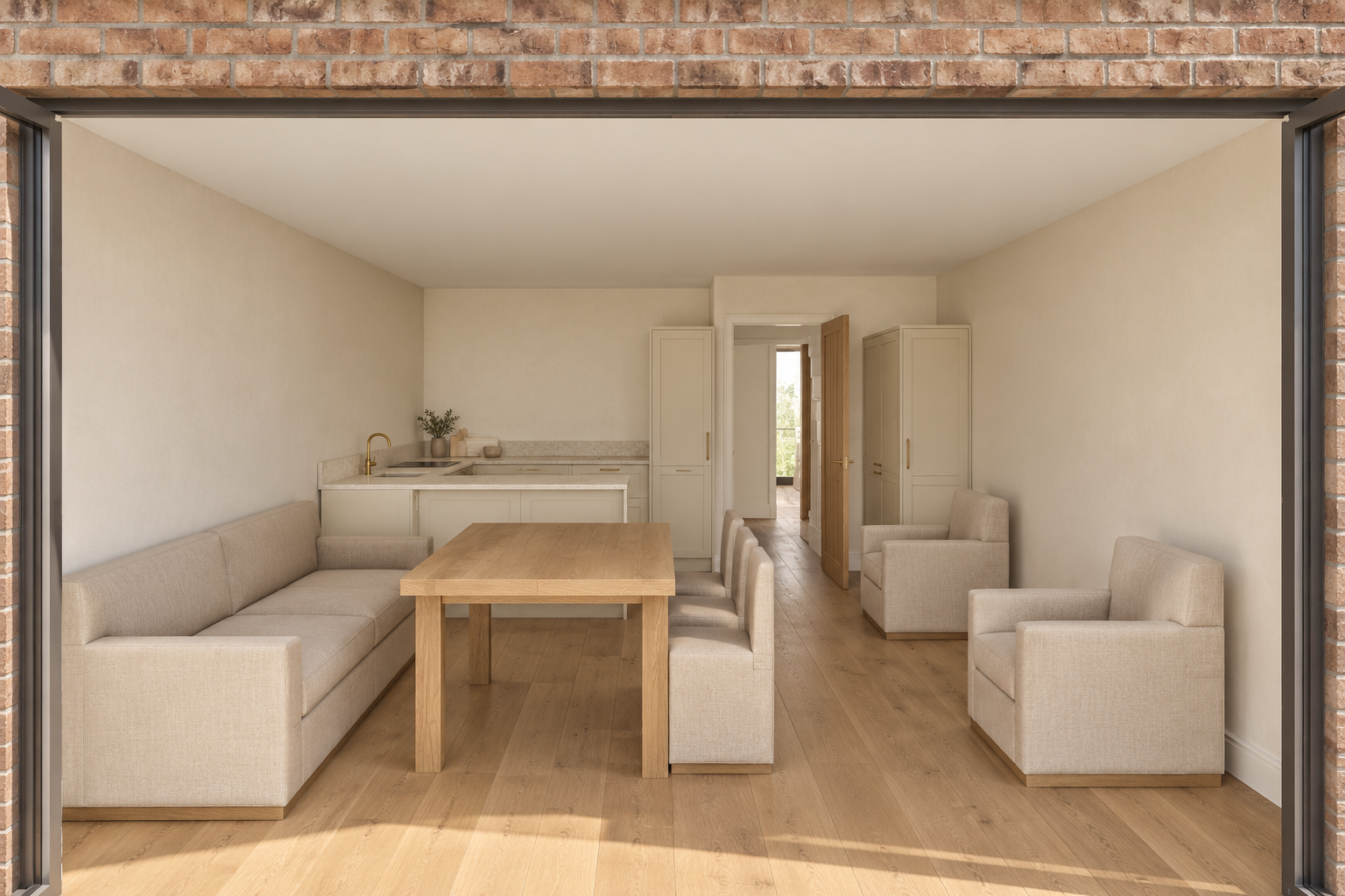 From the garden into the kitchen and family room
