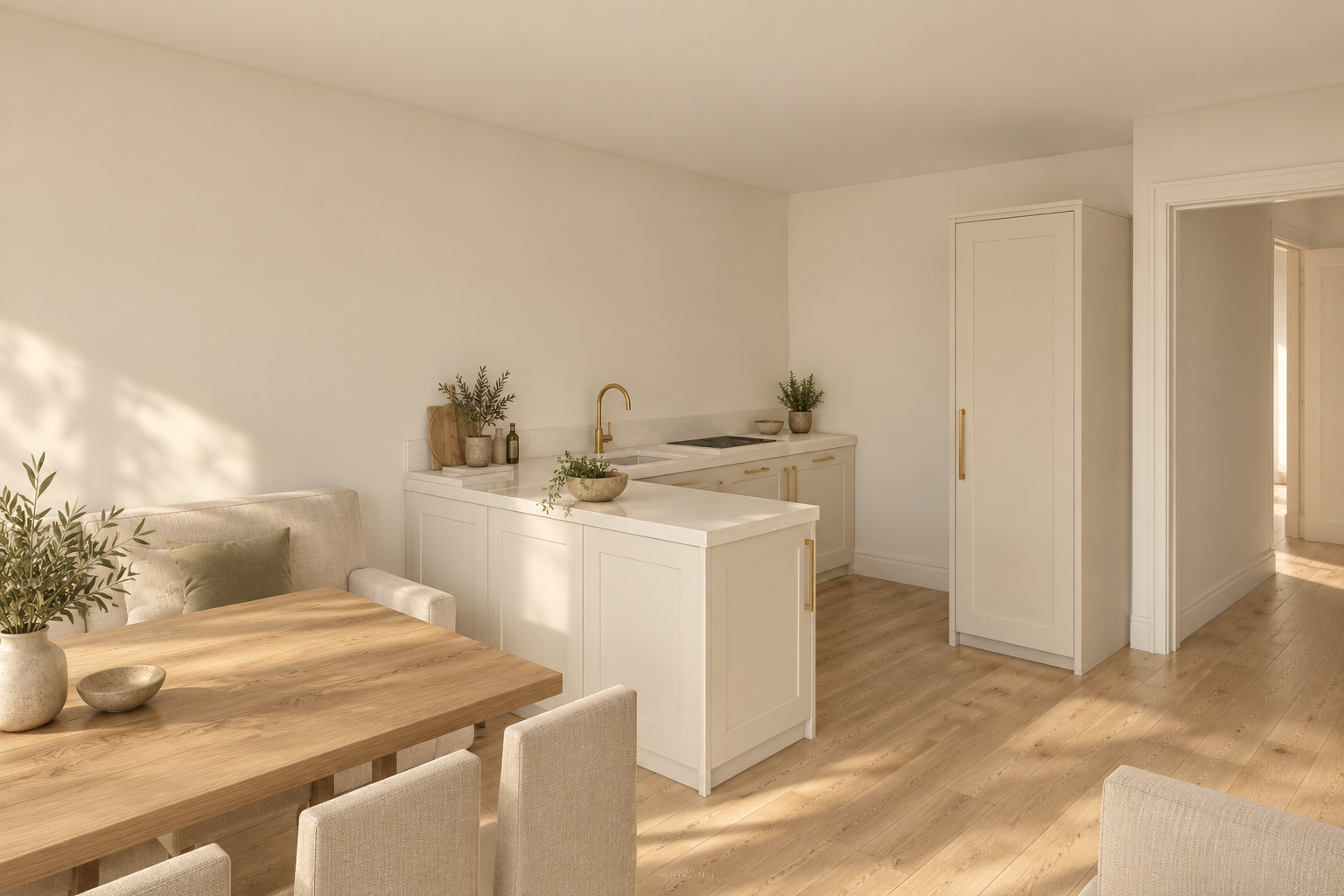 Across the family room towards the kitchen